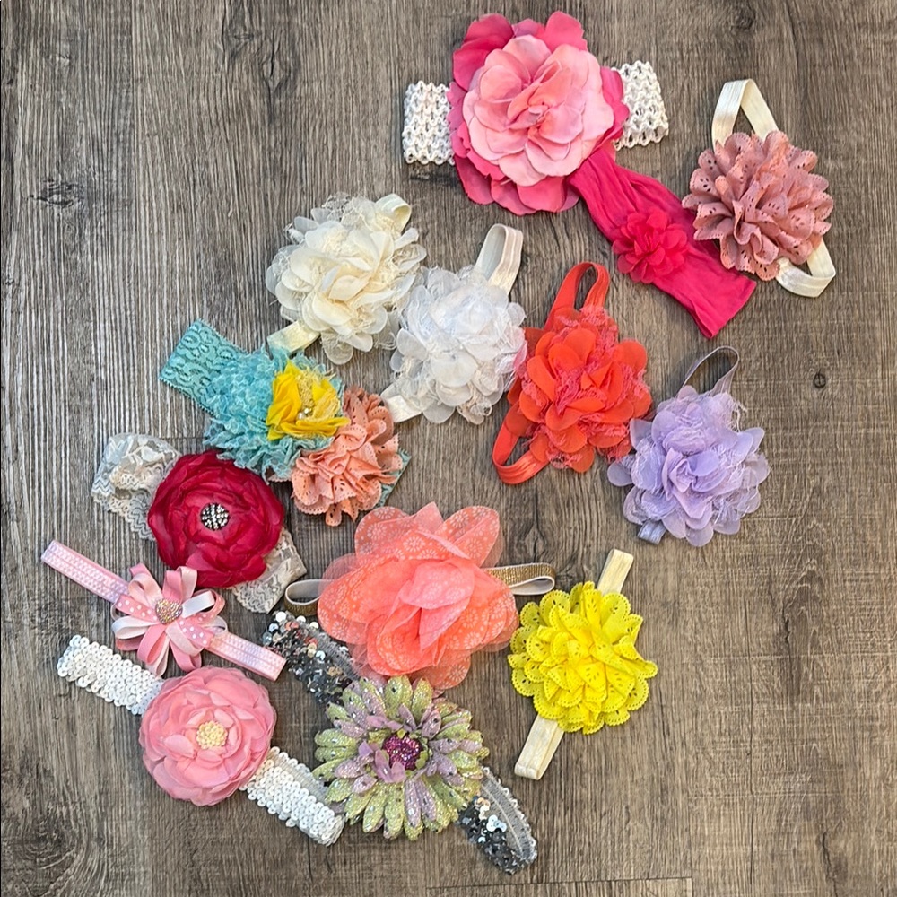 Colorful Floral Kids Hair Accessories Set of 14